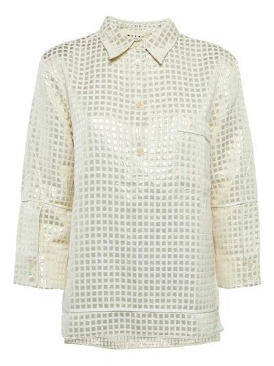 Pre-owned Marni Metallic Grid Tunic In Neutral