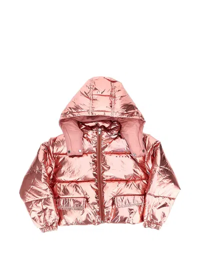 Marni Kids' Metallic-effect Padded Jacket In Pink