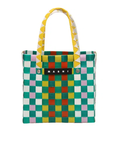 Marni Micro Basket Bag In Green