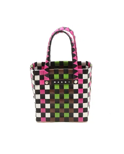 Marni Micro Basket Bag In Multicolour