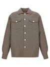 Marni Micro Houndstooth Wool Jacket In Neutral