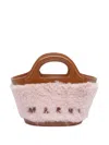 Marni Tropicalia Micro Handbag With Plush Texture In Pink