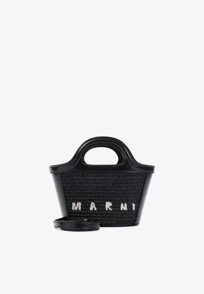 Marni Micro Tropicalia Handbag In Black