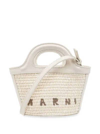MARNI MICRO TROPICALIA LOGO-EMBROIDERED TOTE BAG
