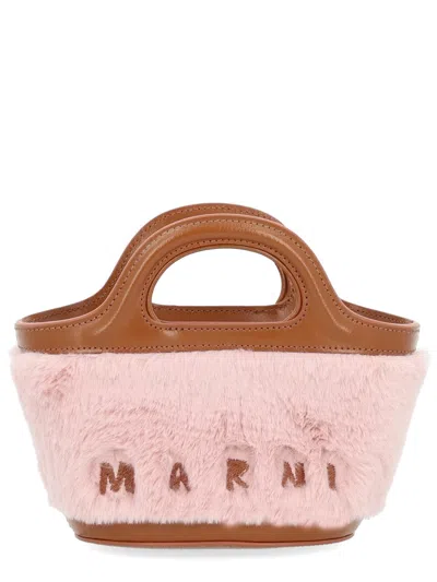 Marni Micro Tropicalia Soft Plush Tote Bag In Pink