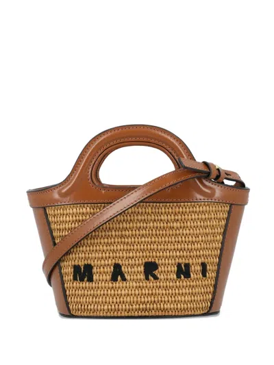 Marni Micro Tropicalia Top-handle Tote Bag In Neutral