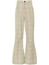 Marni Khaki Check Trousers In Yellow