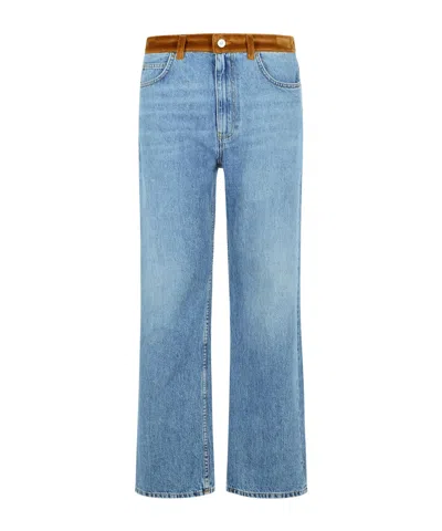 MARNI MARNI FLORAL PATCH STRAIGHT LEG JEANS