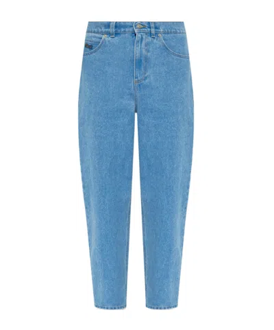 MARNI MARNI LOGO EMBROIDERED LOOSE FIT JEANS