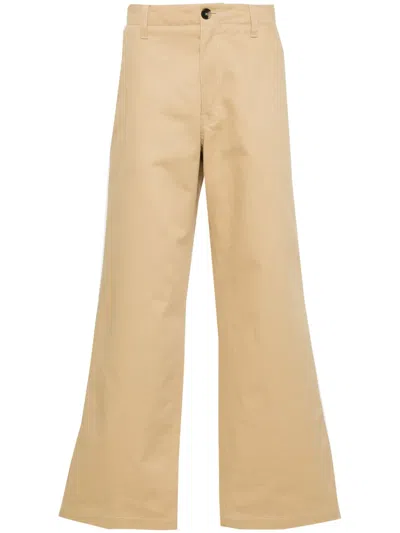 Marni Mid-rise Wide-leg Trousers In Neutrals