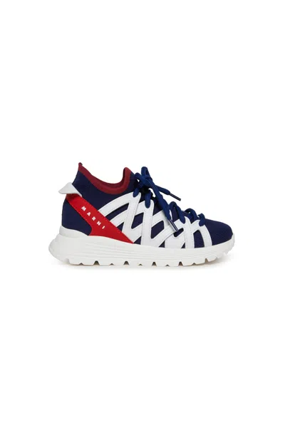 Marni Sneakers Mid A Calzino Colorblock In Blue