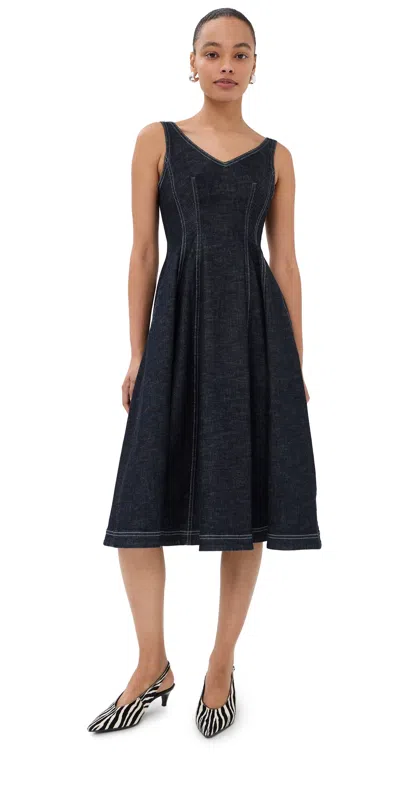 Marni Midi Dress Blue/black In Multi
