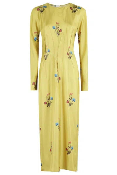 MARNI MIDI DRESS WITH ALL-OVER FLORAL PRINT