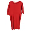 Marni Midi Short Sleeve Dress In Red Cotton In Red