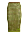 Marni Open-knit Cotton Midi Skirt In Green