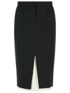 Marni Wool Midi Skirt Exposed Lining In Black