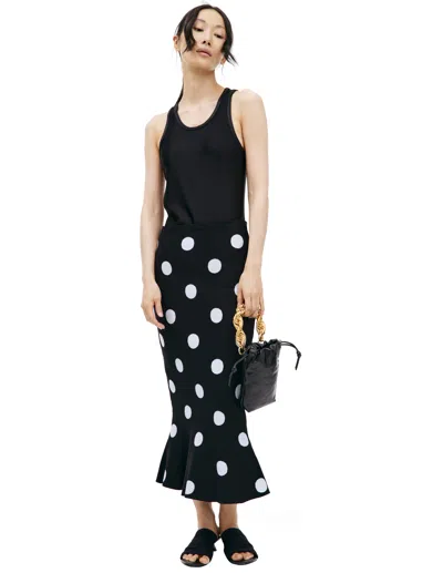 Marni Midi Skirt With Monoprint In Black