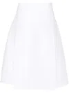 Marni Pleat-detail Cotton Midi Skirt In White