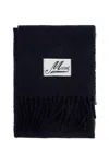 Marni Midnight Blue Alpaca Blend Scarf In Blublack
