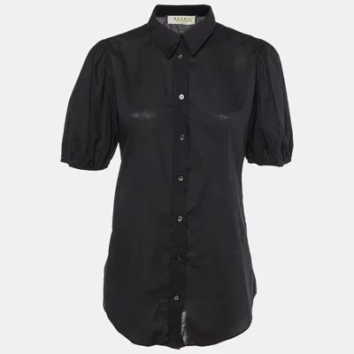 Pre-owned Marni Midnight Blue Cotton Short Sleeve Shirt M