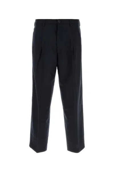 Marni Midnight Blue Wool Trouser In Black