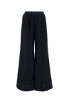 Marni Logo Elastic Waist Flared Wool Pants