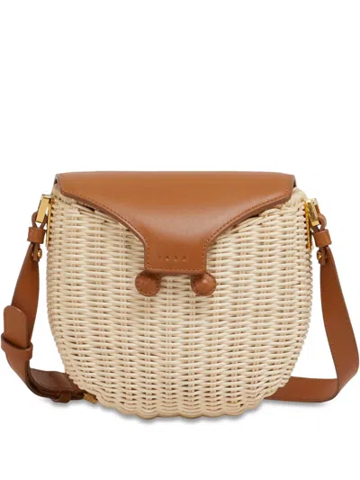 Marni Midollino Cross Body Bag In Weiss