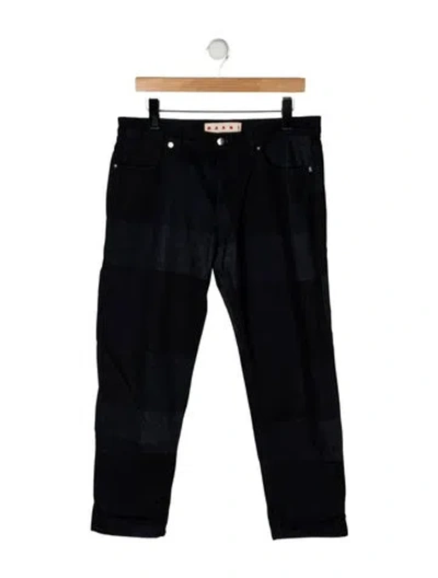 Pre-owned Marni Mid-rise Straight Leg Jeans In Black