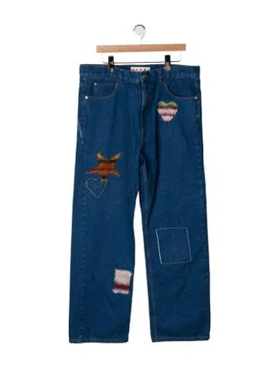 Pre-owned Marni Mid-rise Straight Leg Jeans In Blue