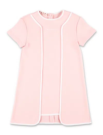 Marni Mini A-line Cotton Dress For Girls In Pink