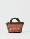 Marni Orange & Khaki Micro Tropicalia Bucket Bag In Brick Red