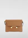 Marni Medium Geometric Calfskin Shoulder Bag In 棕色