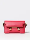 Marni Trunkaroo Rectangular Leather Shoulder Bag In Red