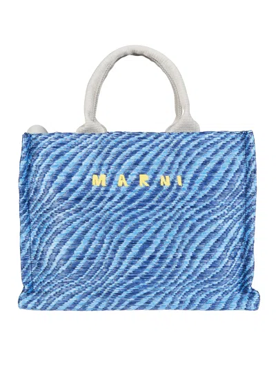 Marni Mini Basket Handbag In Blue