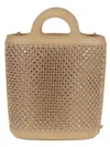 Marni Rhinestone-embellished Calfskin Mini Bucket Bag In Camel