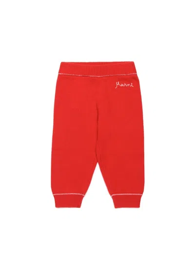 Marni Mini Cashmere Blend Trousers For Baby In Red