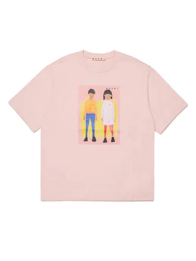 Marni Mini Classic T-shirt For Girls In Black