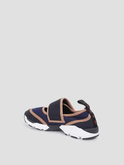 Marni Dark Blue And Black Mary Jane Running Polyamide Sneakers