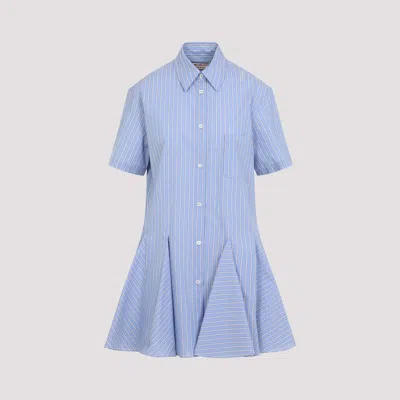 Marni Short Striped Shirt Dress In Blue