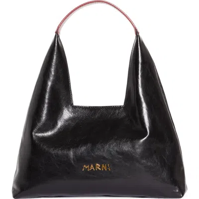 Marni Mini Leather Top Handle Bag In Red