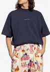 Marni Logo-print Short-sleeved T-shirt In Navy