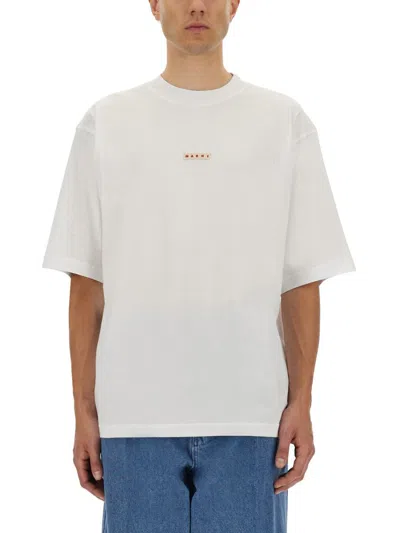 Marni Mini Logo T-shirt In White