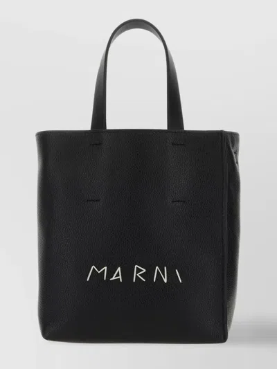Marni Mini Museo Handbag Tote Handles In Black