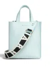 Marni Mini Museo Leather Tote Bag In Blue