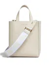 Marni Womens Seashell Museo Leather Tote Bag In Neutrals