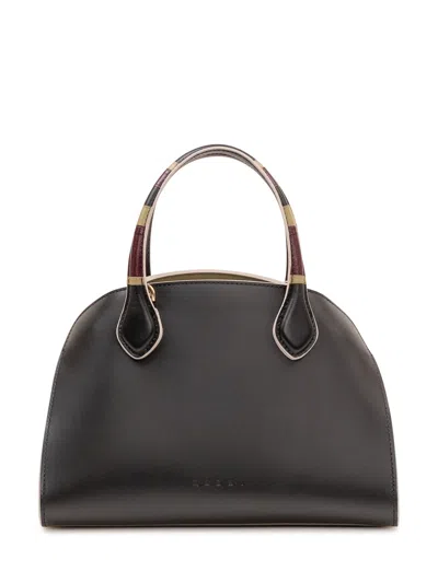 Marni Mini Overthep Handbag With Adjustable Strap In Black
