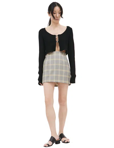 Marni Mini Plaid Skirt In Grey
