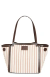 Marni Mini Riviera Stripe Tote In White Comb
