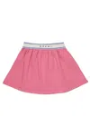 Marni Logo-waistband Gathered Skirt In Pink