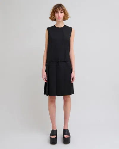 Marni Mini Sleeveless Dress With Round Neckline In Black